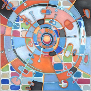 Cosmic Clock, 36" x 36", oil on canvas